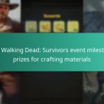 The Walking Dead: Survivors event milestone prizes for crafting materials
