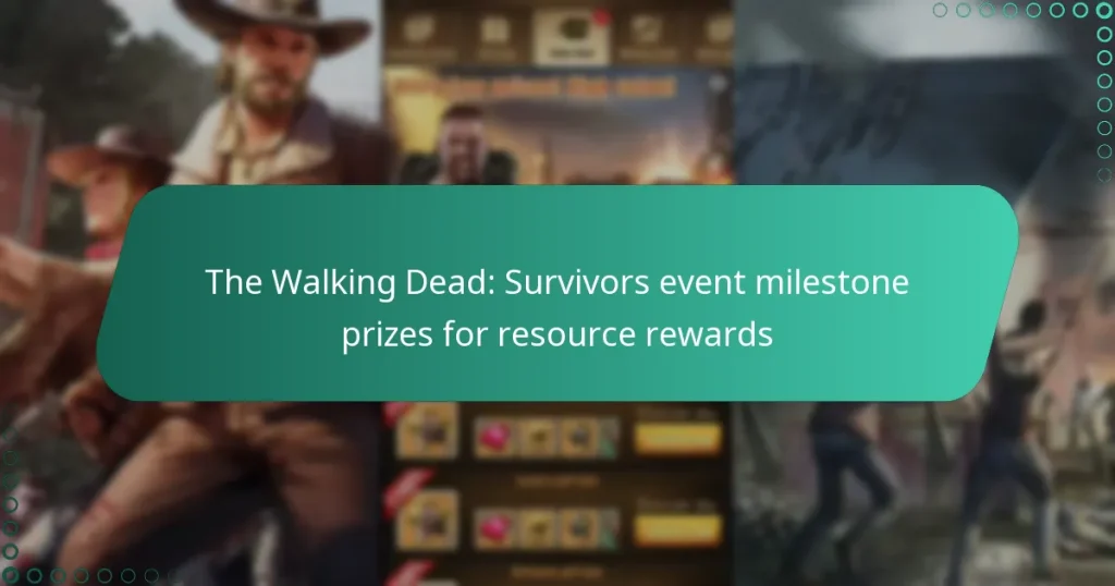 The Walking Dead: Survivors event milestone prizes for resource rewards