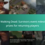 The Walking Dead: Survivors event milestone prizes for returning players