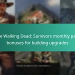 The Walking Dead: Survivors monthly pass bonuses for building upgrades