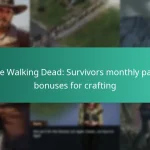 The Walking Dead: Survivors monthly pass bonuses for crafting