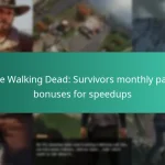 The Walking Dead: Survivors monthly pass bonuses for speedups
