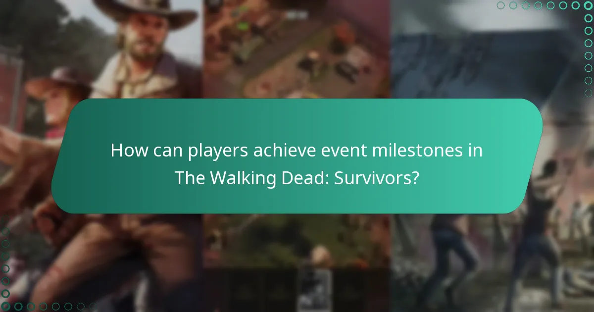 How can players achieve event milestones in The Walking Dead: Survivors?