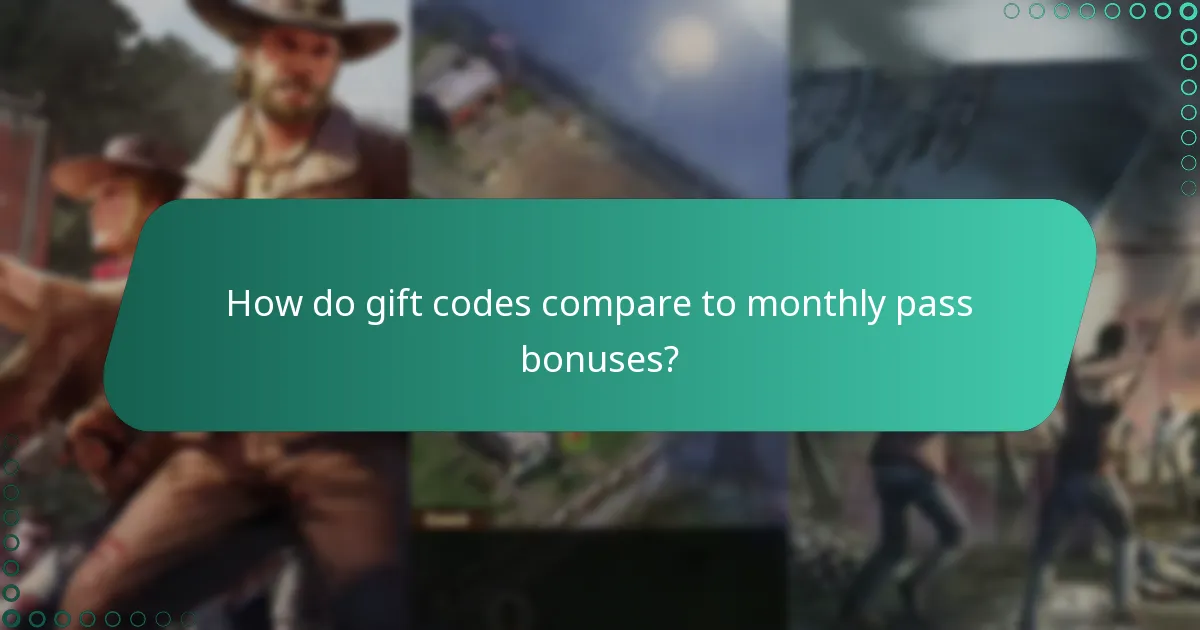 How do gift codes compare to monthly pass bonuses?