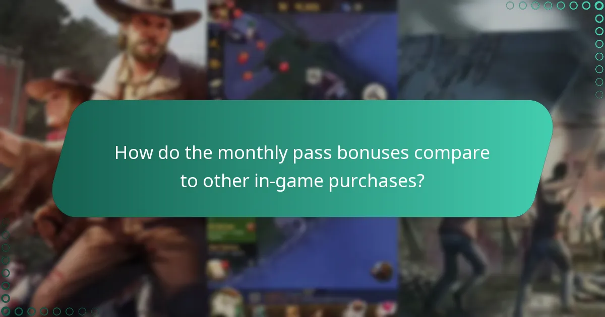How do the monthly pass bonuses compare to other in-game purchases?