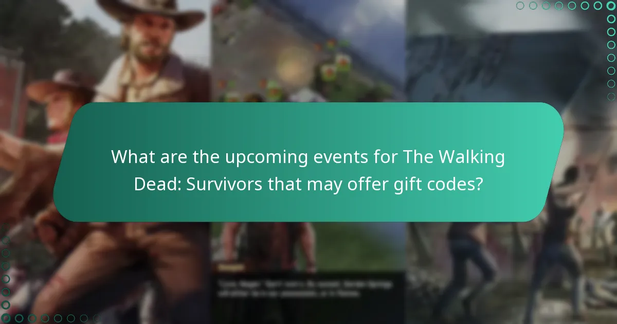 What are the upcoming events for The Walking Dead: Survivors that may offer gift codes?