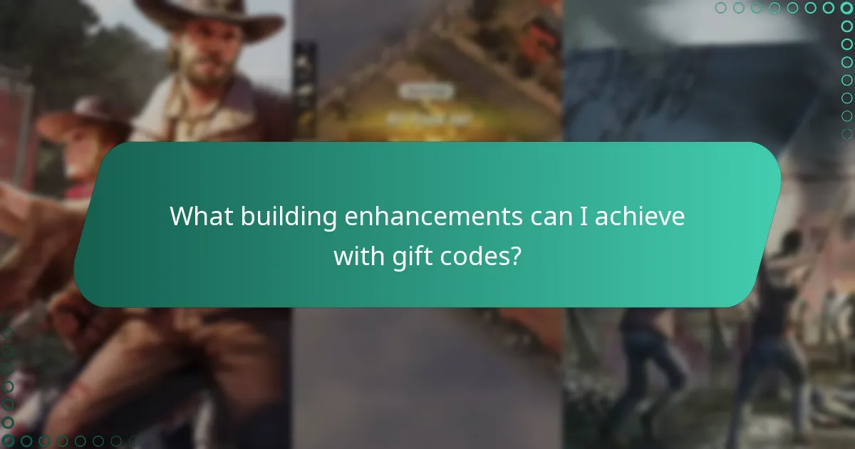 What building enhancements can I achieve with gift codes?
