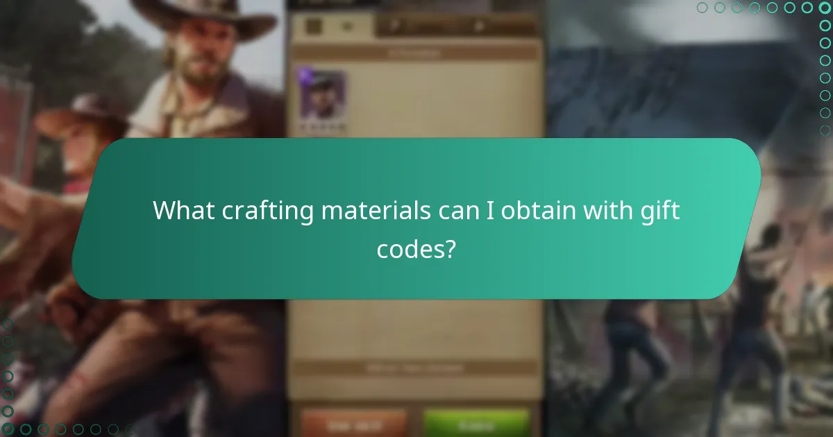 What crafting materials can I obtain with gift codes?