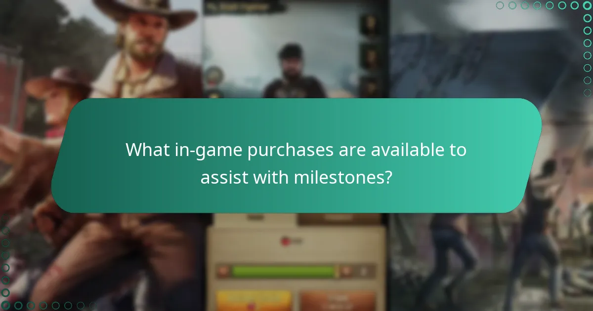 What in-game purchases are available to assist with milestones?