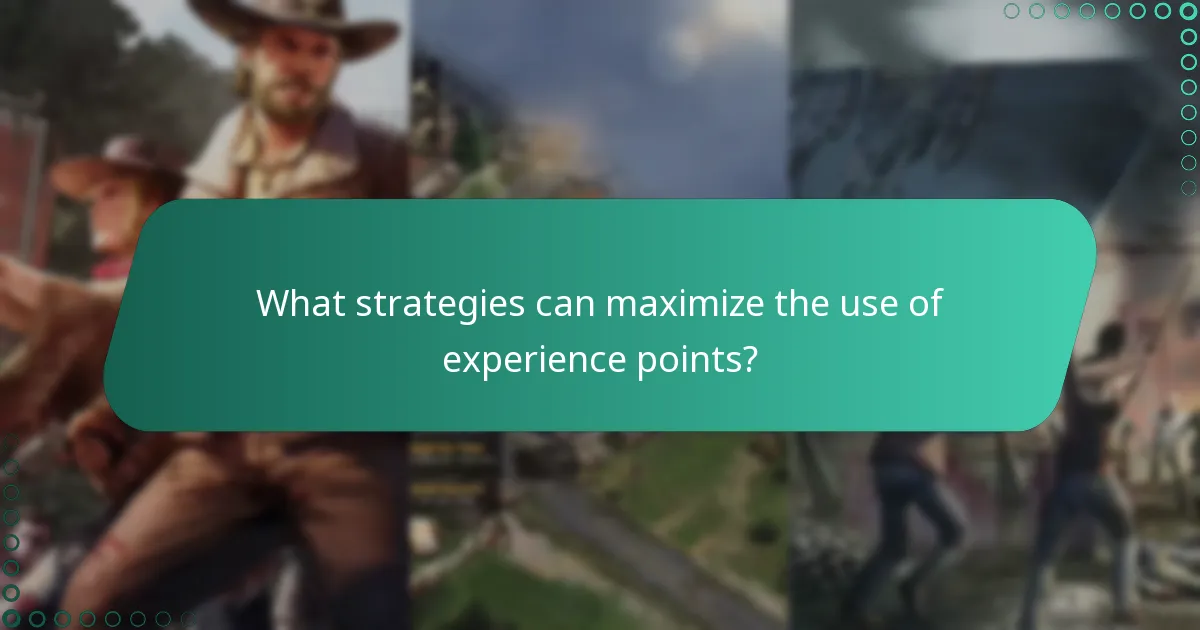 What strategies can maximize the use of experience points?