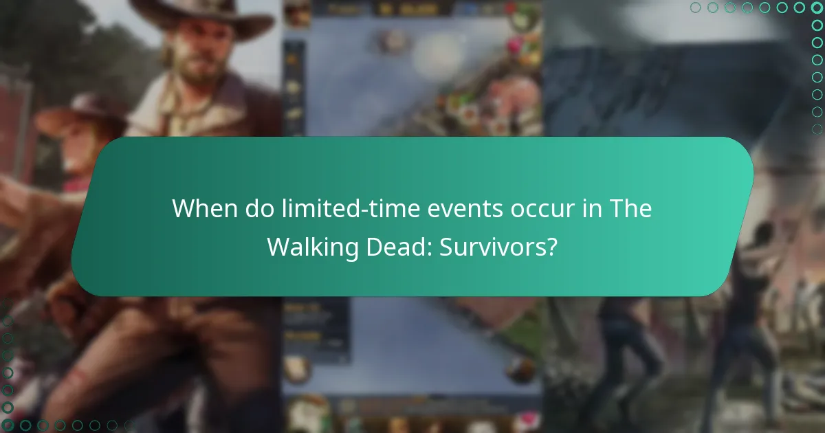 When do limited-time events occur in The Walking Dead: Survivors?