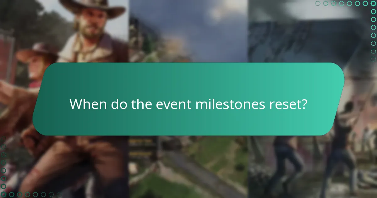When do the event milestones reset?
