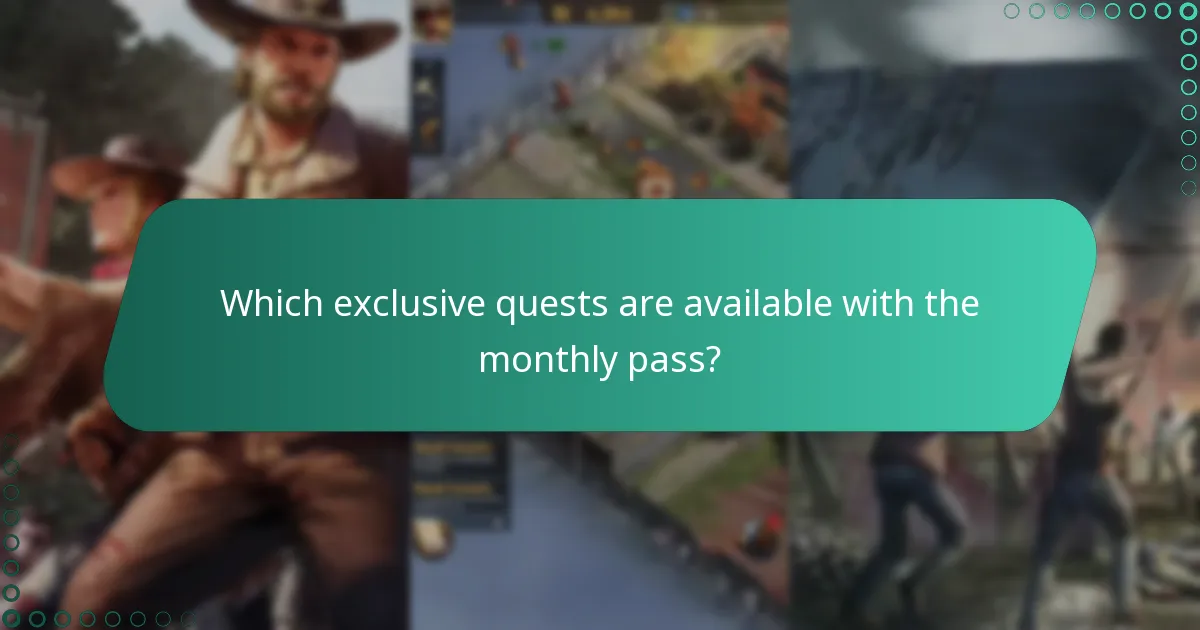 Which exclusive quests are available with the monthly pass?