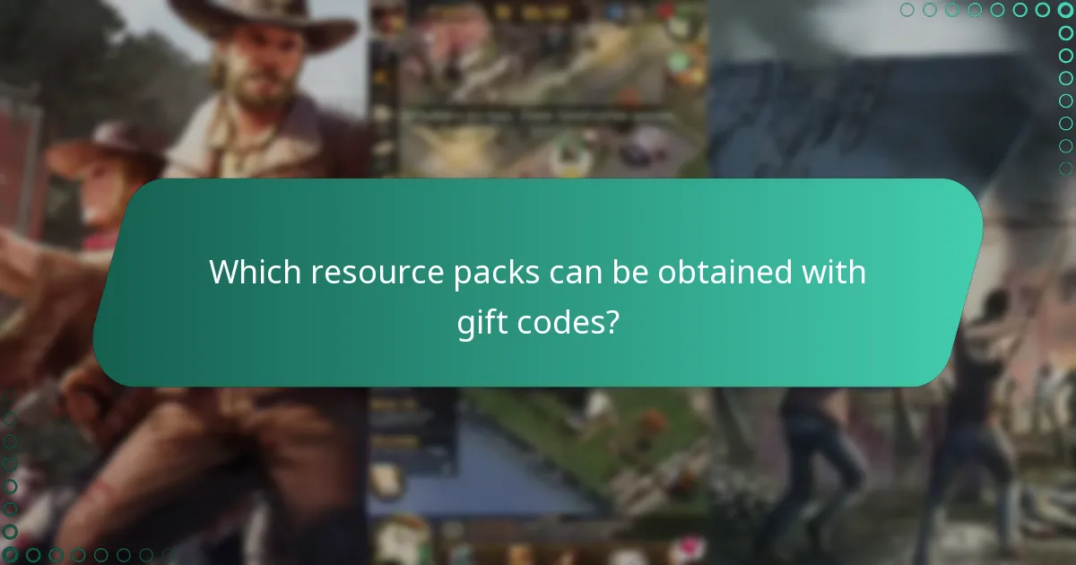Which resource packs can be obtained with gift codes?