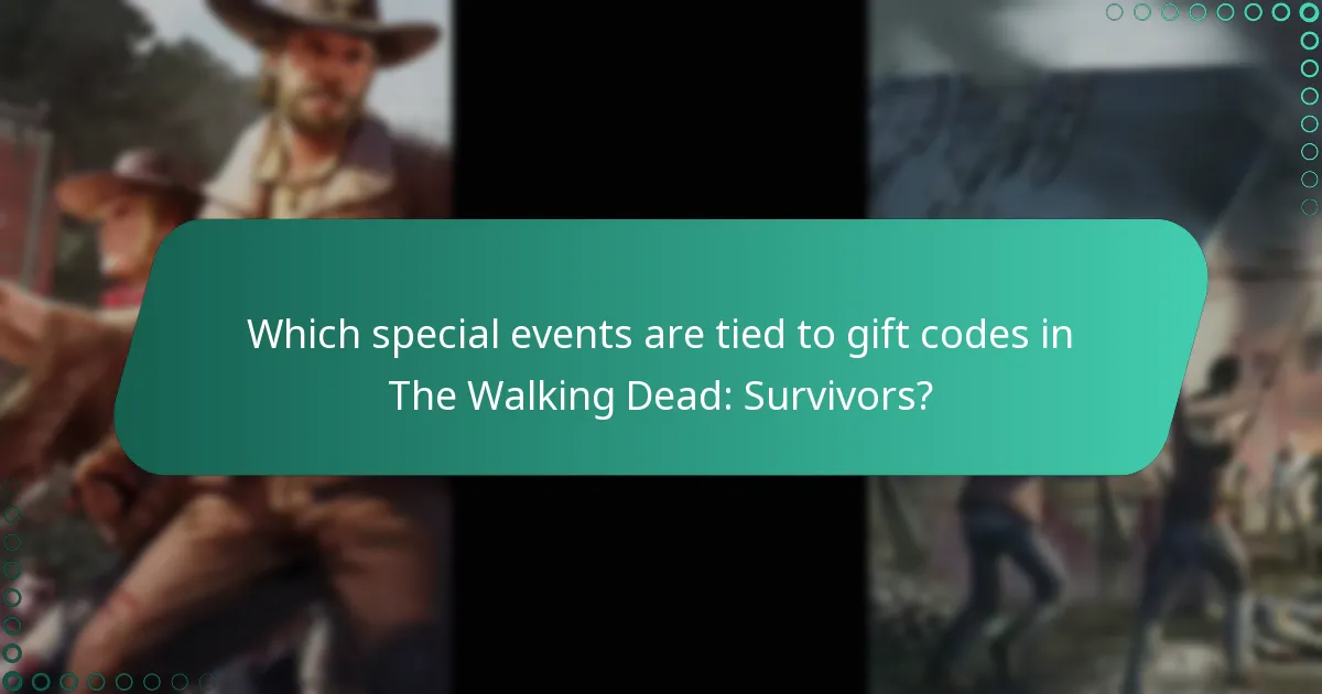 Which special events are tied to gift codes in The Walking Dead: Survivors?